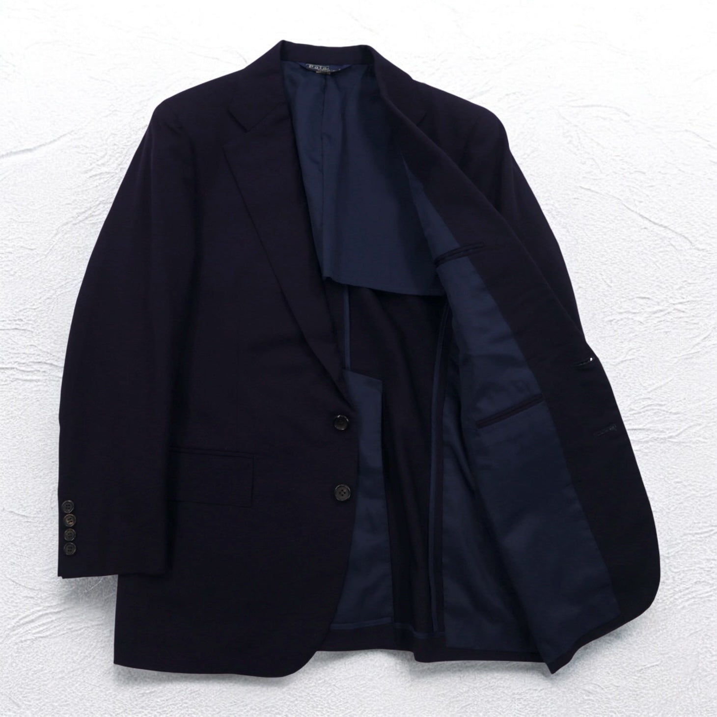 Polo by Ralph Lauren 90年代 2B テーラードジャケット ブレザー スーツ M ネイビー ウール 日本製