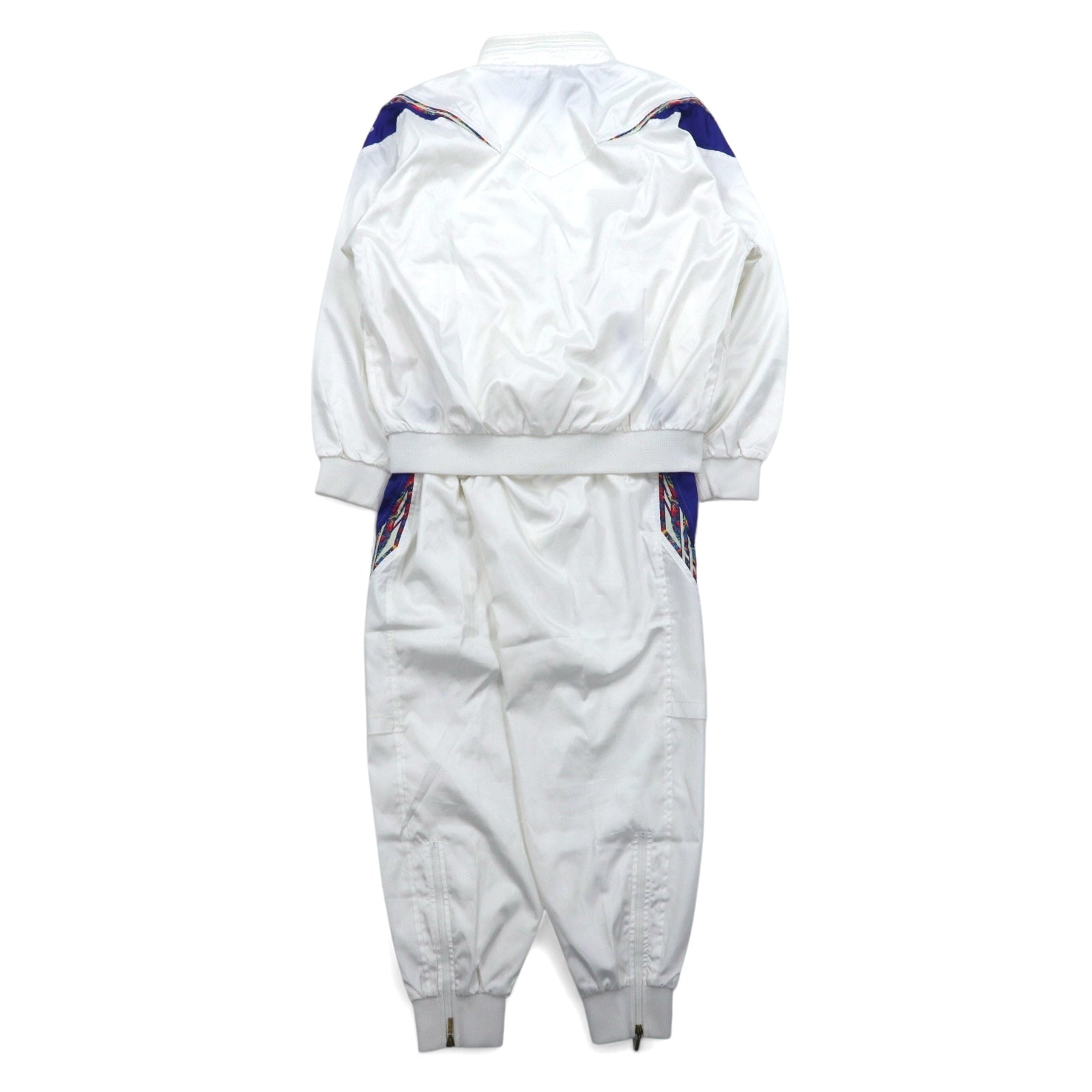 Giacca della tuta adidas Descente anni '90, tuta sportiva, taglia O, bianca, logo Trefoil ricamato