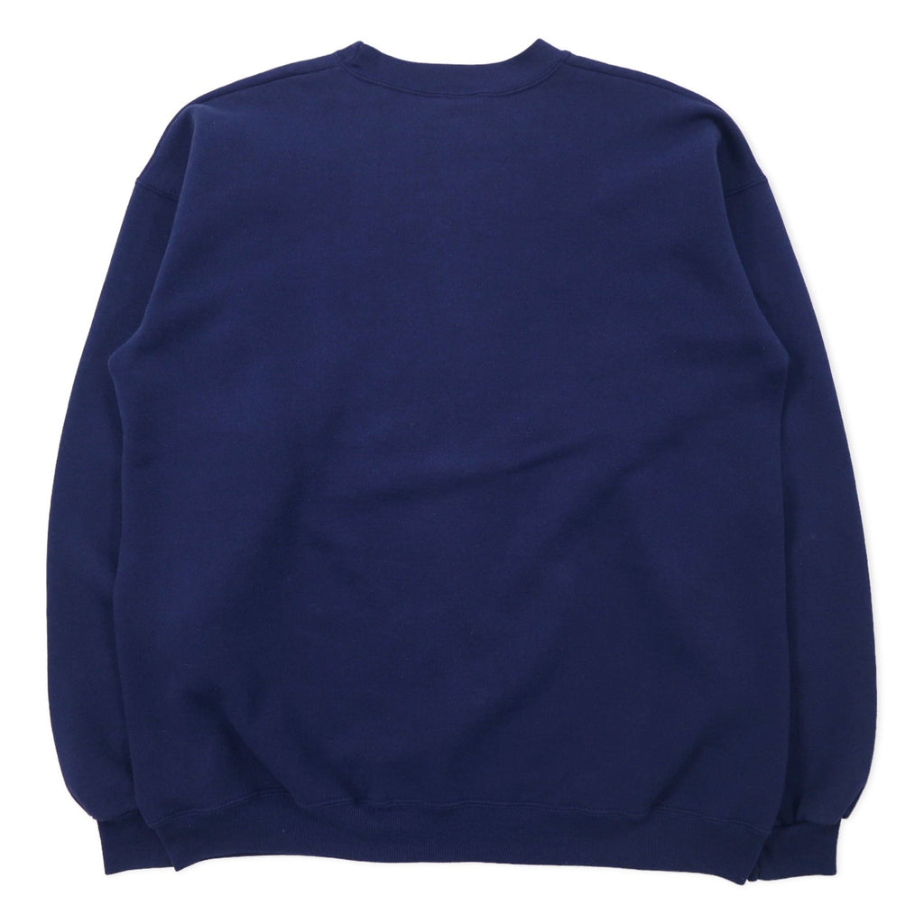 Hanes Prodotto negli USA anni '90 USCG Stampa Felpa L Blu navy Cotone Interno felpato HEAVYWEIGHT Oversize