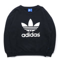 adidas originals Felpa girocollo con logo Trifoglio e spalle scese, taglia M, colore nero, cotone AB2019
