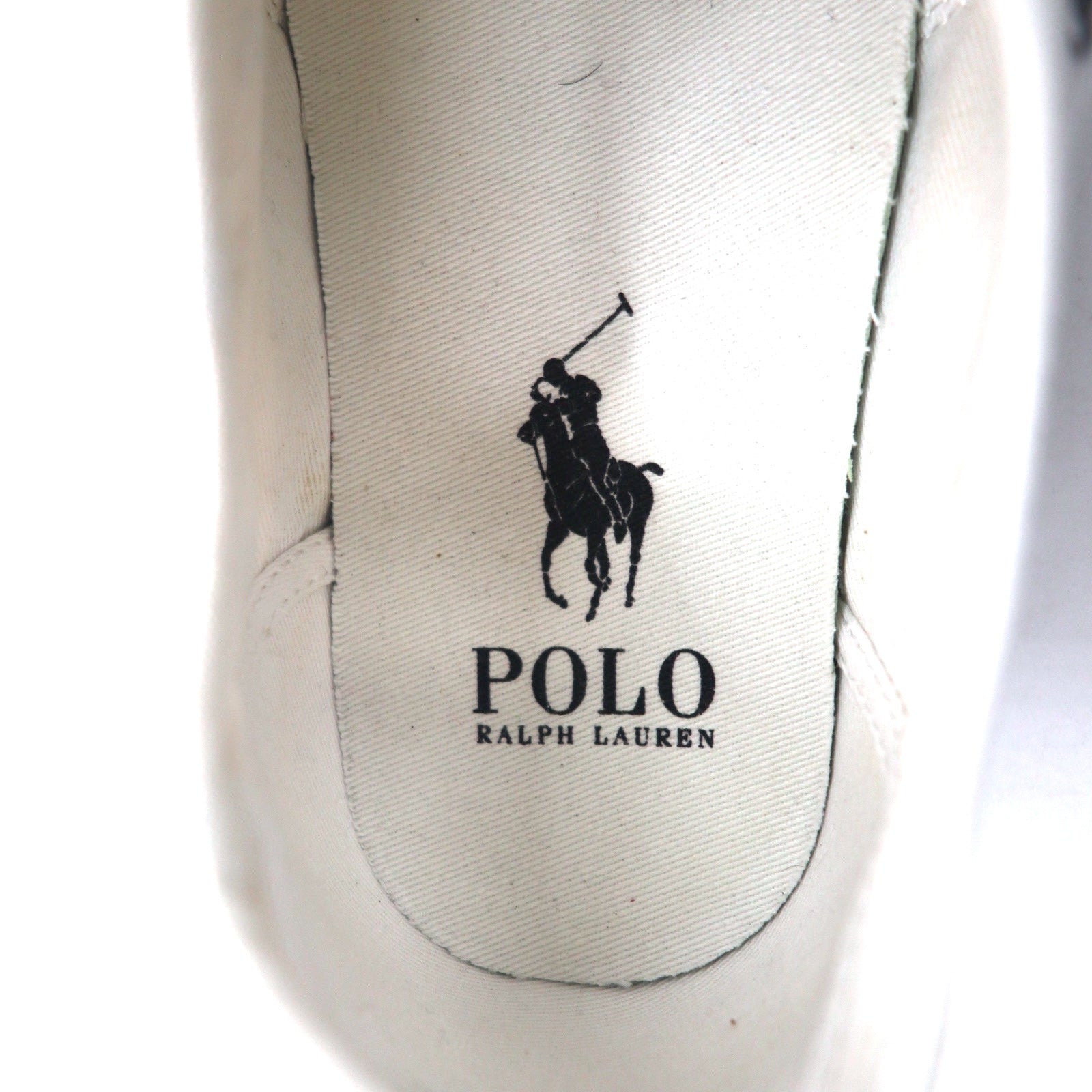 POLO RALPH LAUREN Sneakers All Over Pony 26cm Bianco Tela di Cotone Ricamo KEATON PONY AOPP