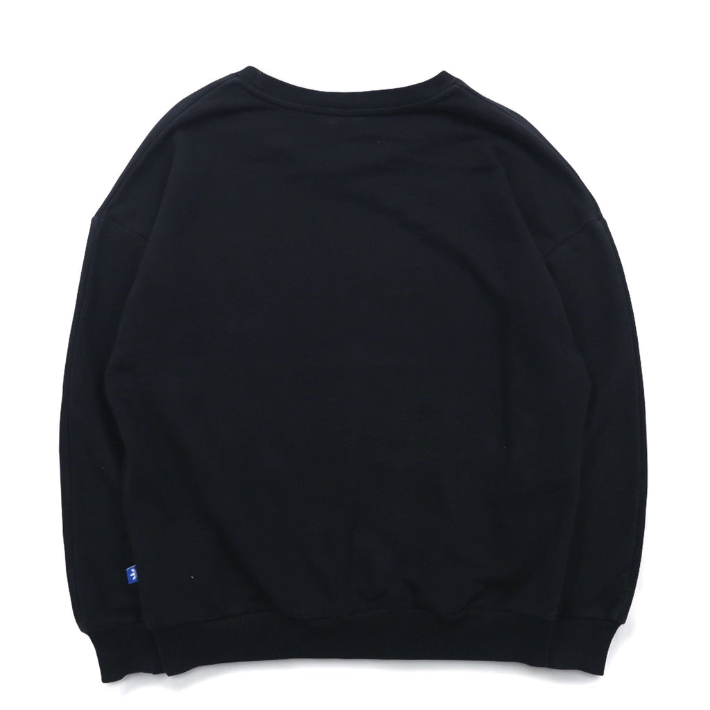adidas originals Felpa girocollo con logo Trifoglio e spalle scese, taglia M, colore nero, cotone AB2019