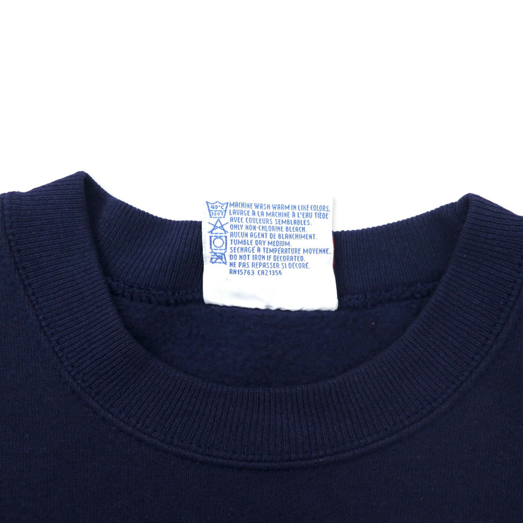 Hanes Prodotto negli USA anni '90 USCG Stampa Felpa L Blu navy Cotone Interno felpato HEAVYWEIGHT Oversize