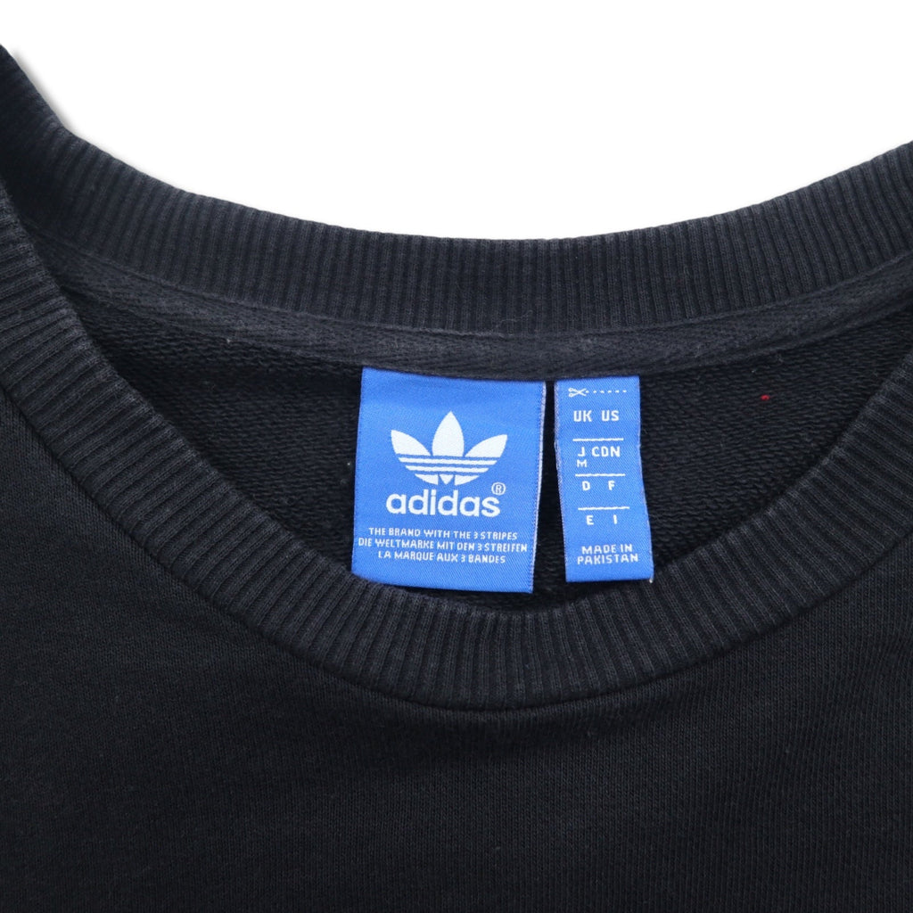 adidas originals Felpa girocollo con logo Trifoglio e spalle scese, taglia M, colore nero, cotone AB2019