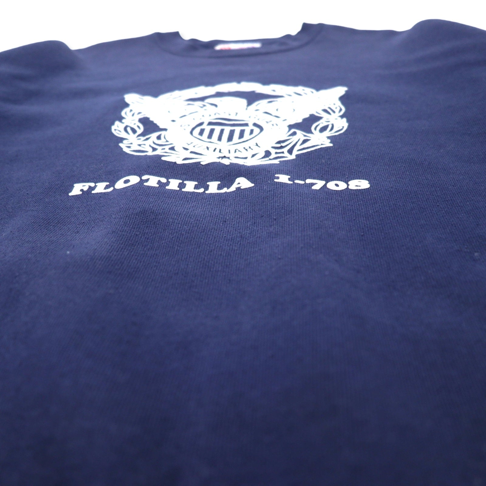 Hanes Prodotto negli USA anni '90 USCG Stampa Felpa L Blu navy Cotone Interno felpato HEAVYWEIGHT Oversize