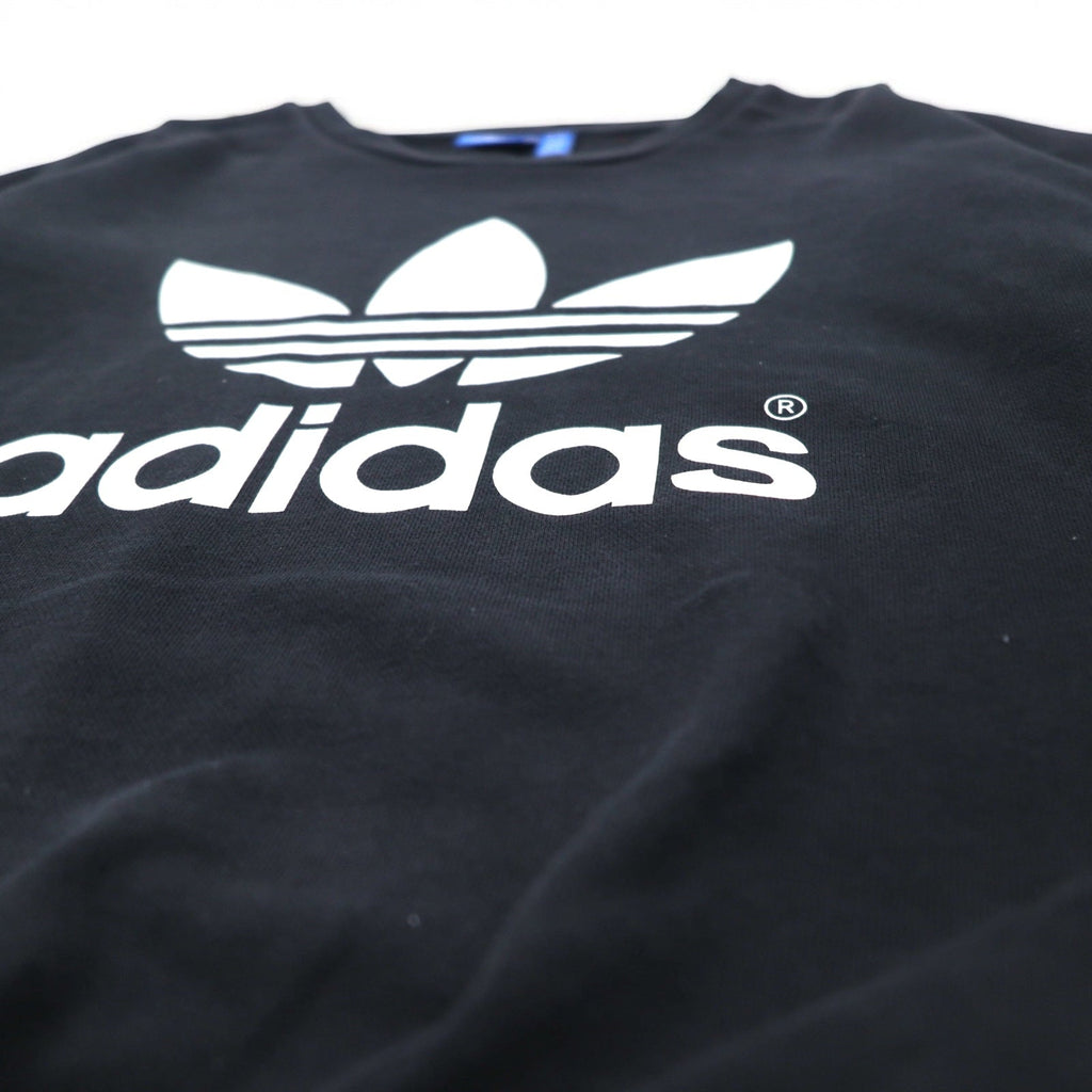 adidas originals Felpa girocollo con logo Trifoglio e spalle scese, taglia M, colore nero, cotone AB2019