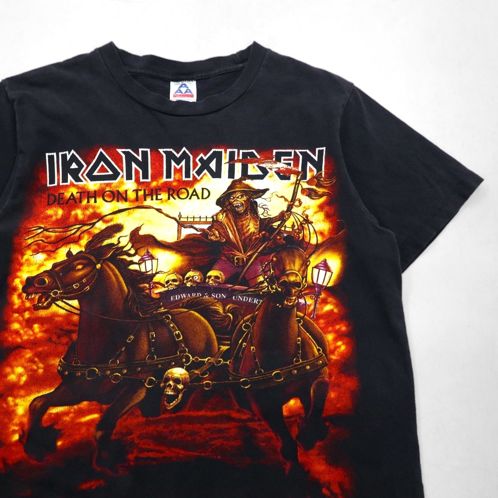 IRON MAIDEN Iron Maiden Rock Band T-shirt M Black DEATH ON THE ROAD Stampa Fronte/Retro AAA Body Made in Mexico