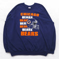 Felpa girocollo NFL anni '90 made in USA, taglia 4XL, colore blu navy, interno felpato, Chicago Bears Football GARAN