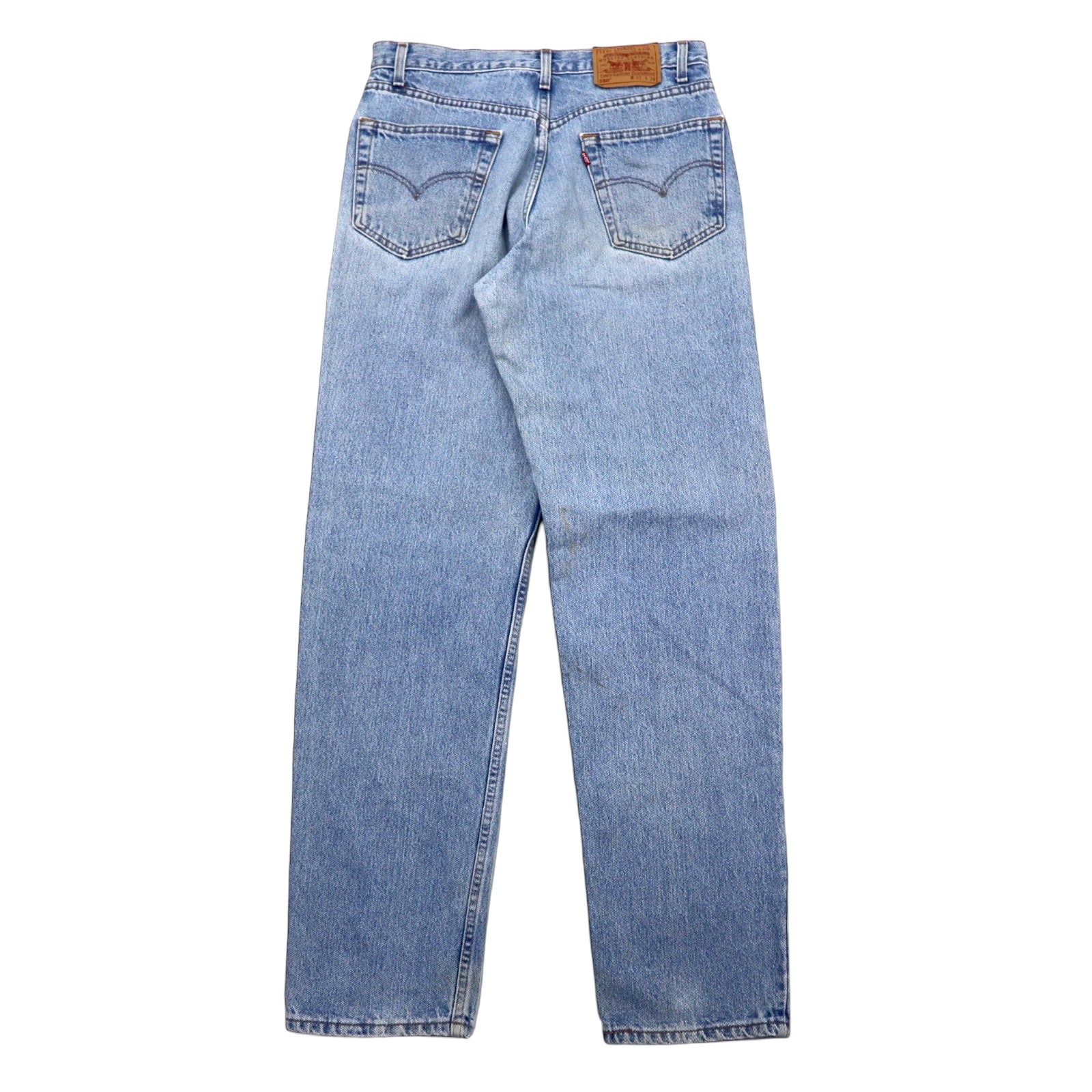 Levi's USA 90s 550 Relaxed Fit Jeans Tapered Gamba 33 Blu Ice Wash Cotone Chiusura a Cerniera Relaxed Tapered Leg Jeans 550-4891
