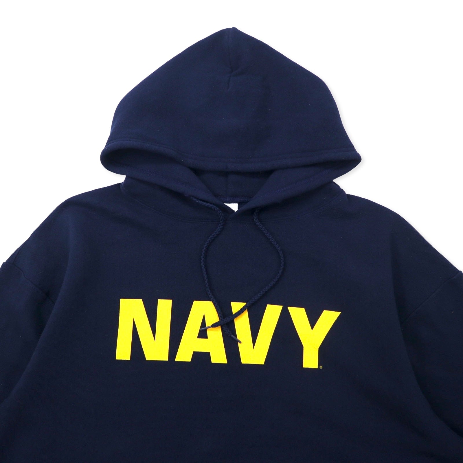 US NAVY Felpa con cappuccio pullover militare US Navy XL blu navy cotone felpata internamente SOFFE taglia grande