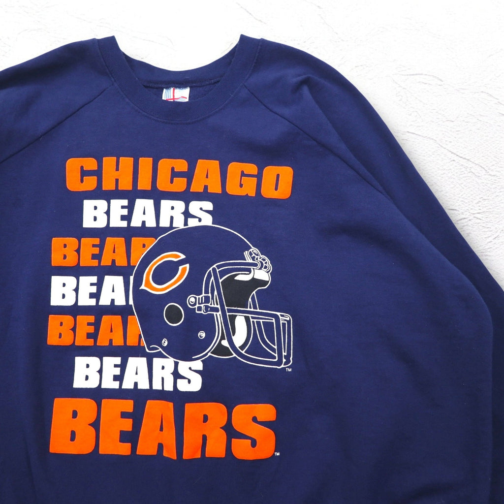 Felpa girocollo NFL anni '90 made in USA, taglia 4XL, colore blu navy, interno felpato, Chicago Bears Football GARAN