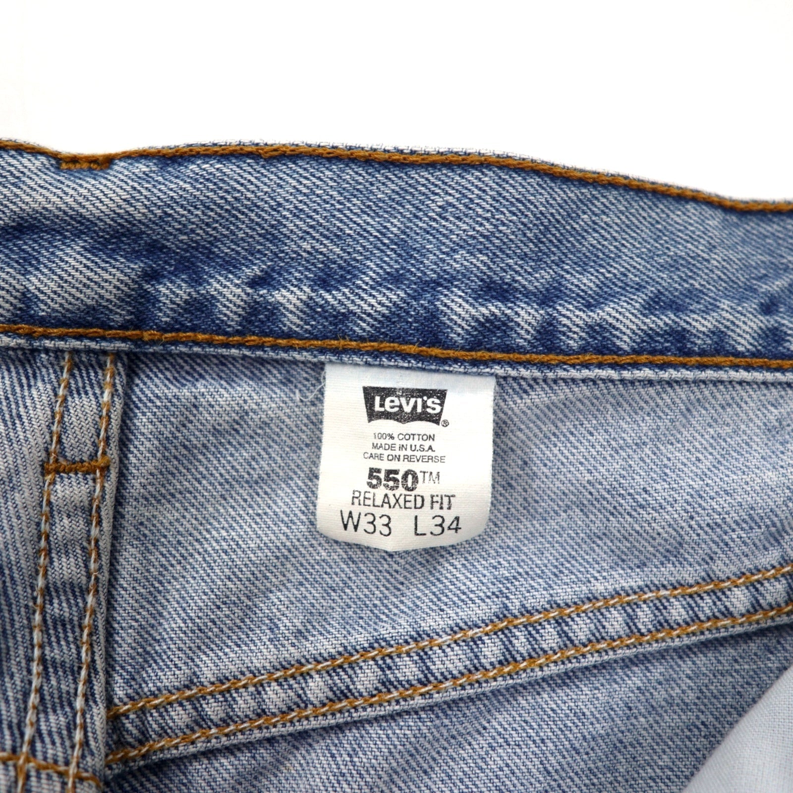 Levi's USA 90s 550 Relaxed Fit Jeans Tapered Gamba 33 Blu Ice Wash Cotone Chiusura a Cerniera Relaxed Tapered Leg Jeans 550-4891