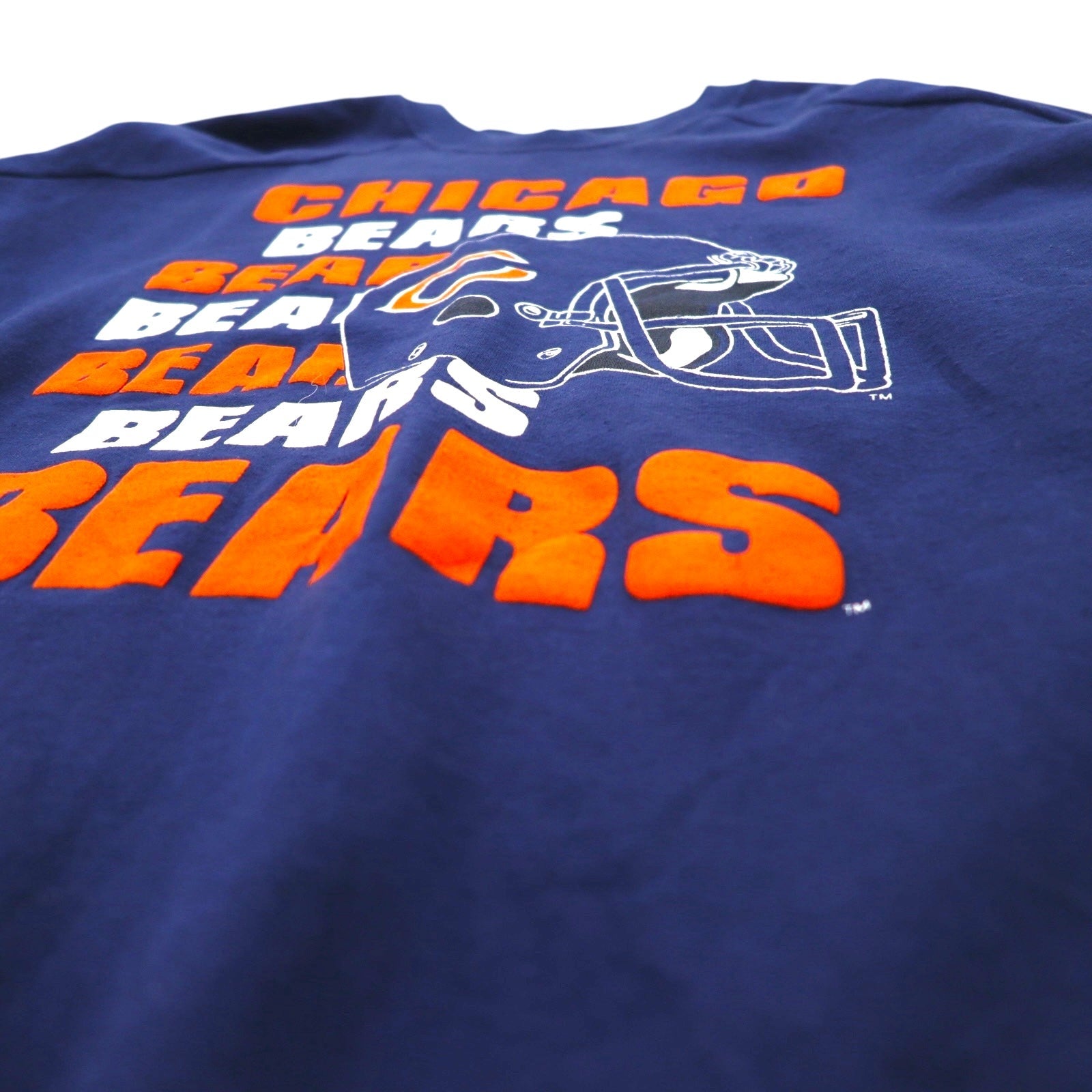 Felpa girocollo NFL anni '90 made in USA, taglia 4XL, colore blu navy, interno felpato, Chicago Bears Football GARAN