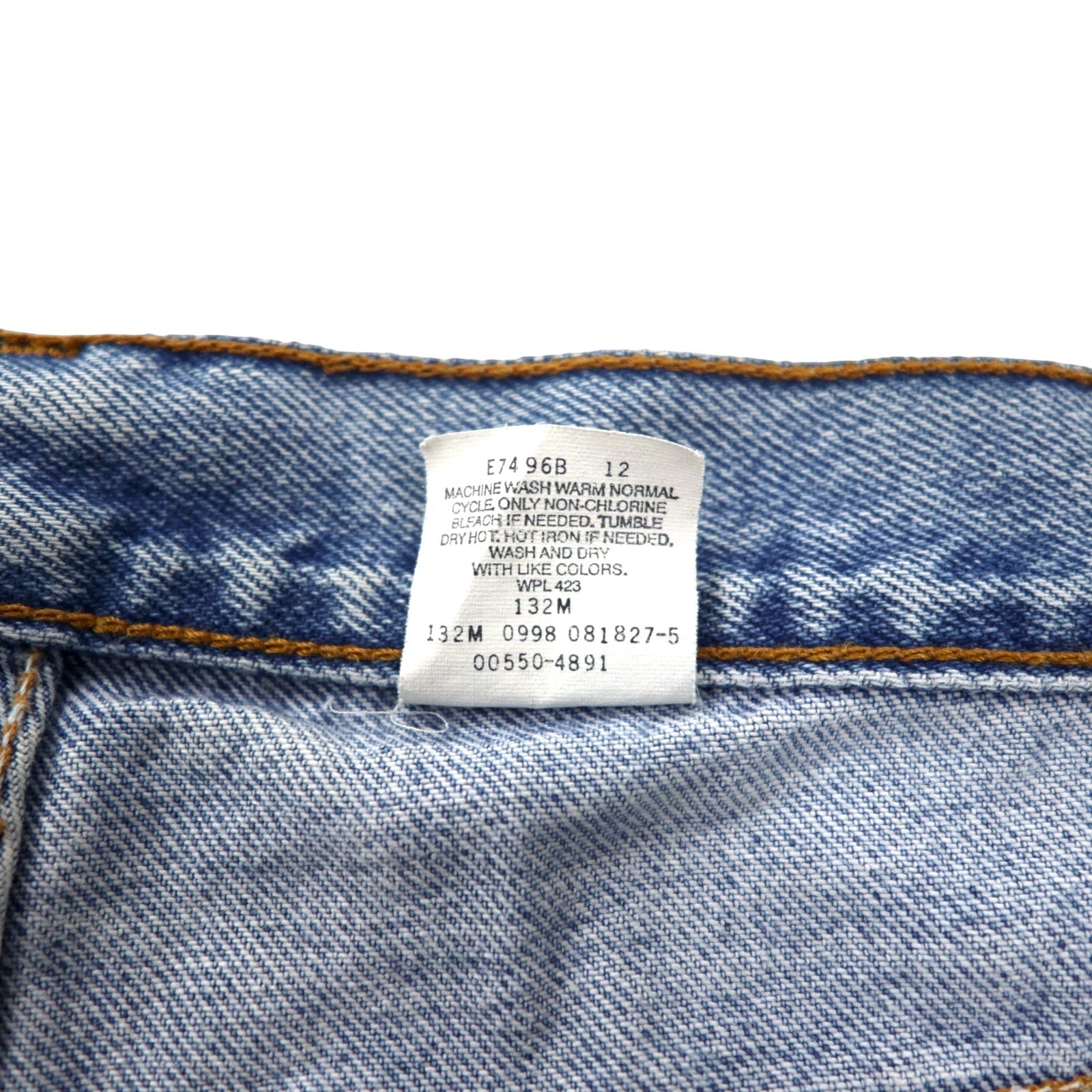 Levi's USA 90s 550 Relaxed Fit Jeans Tapered Gamba 33 Blu Ice Wash Cotone Chiusura a Cerniera Relaxed Tapered Leg Jeans 550-4891