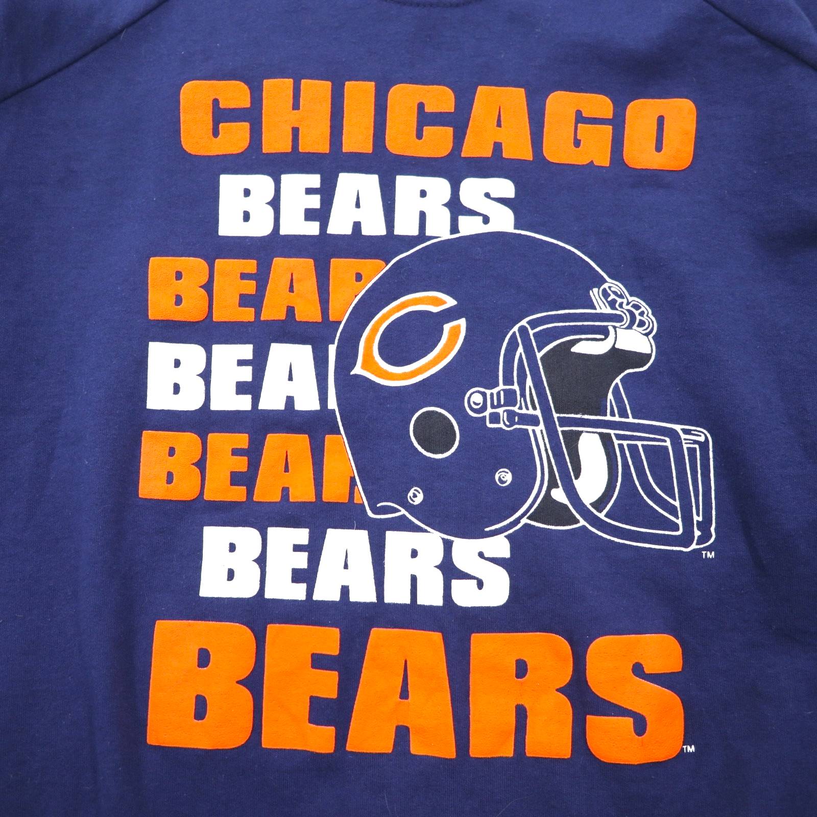 Felpa girocollo NFL anni '90 made in USA, taglia 4XL, colore blu navy, interno felpato, Chicago Bears Football GARAN