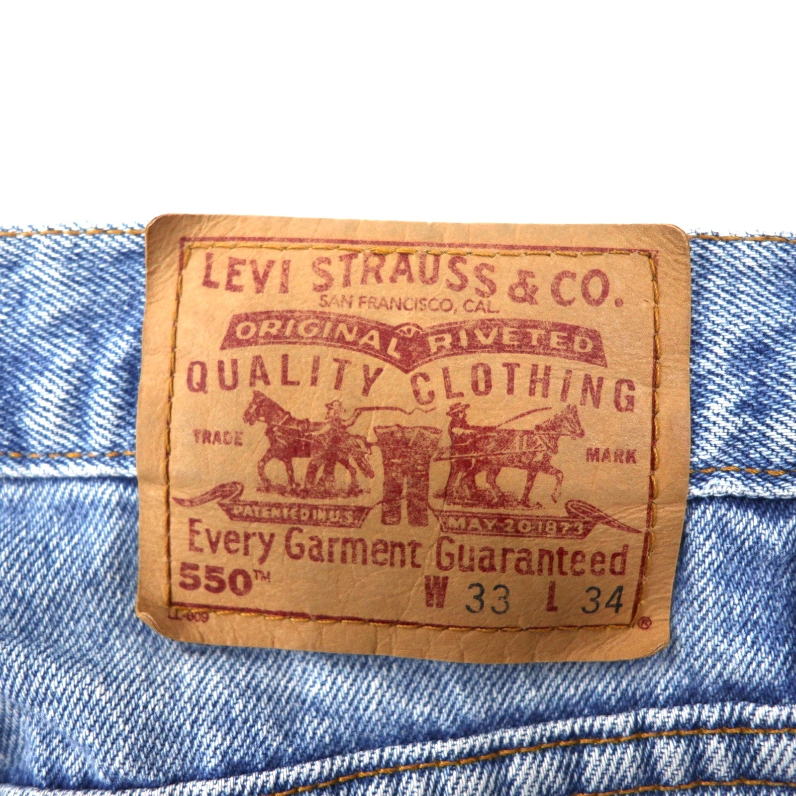 Levi's USA 90s 550 Relaxed Fit Jeans Tapered Gamba 33 Blu Ice Wash Cotone Chiusura a Cerniera Relaxed Tapered Leg Jeans 550-4891