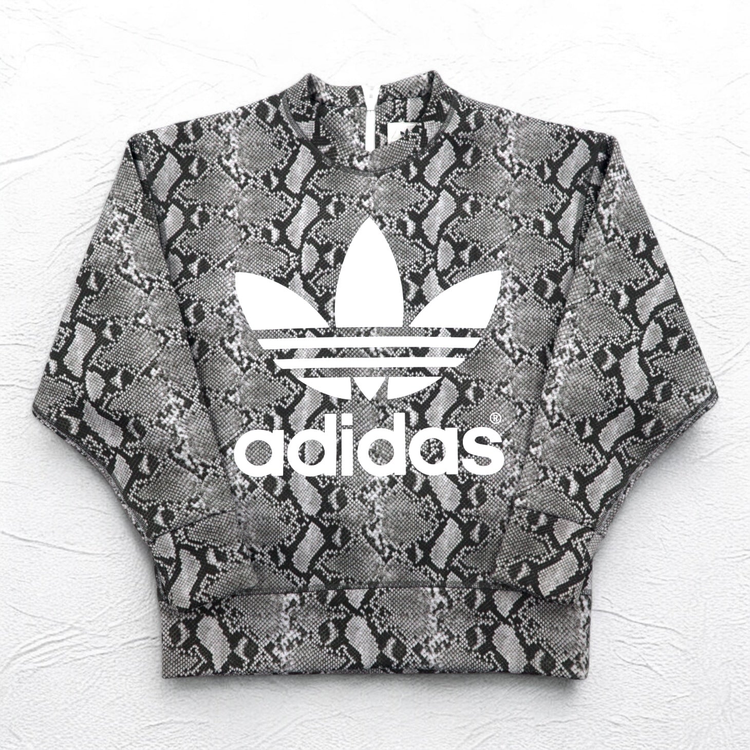 adidas Originals by HYKE Felpa Crew Neck Python S Grigio Stampa all-over Animale