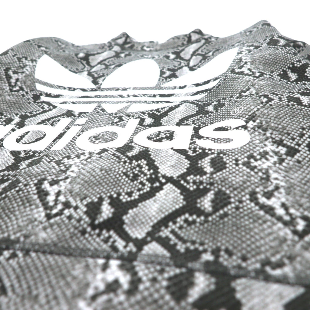 adidas Originals by HYKE スウェット CREW SWEATSHIRT Python S グレー パイソン 総柄 アニマル
