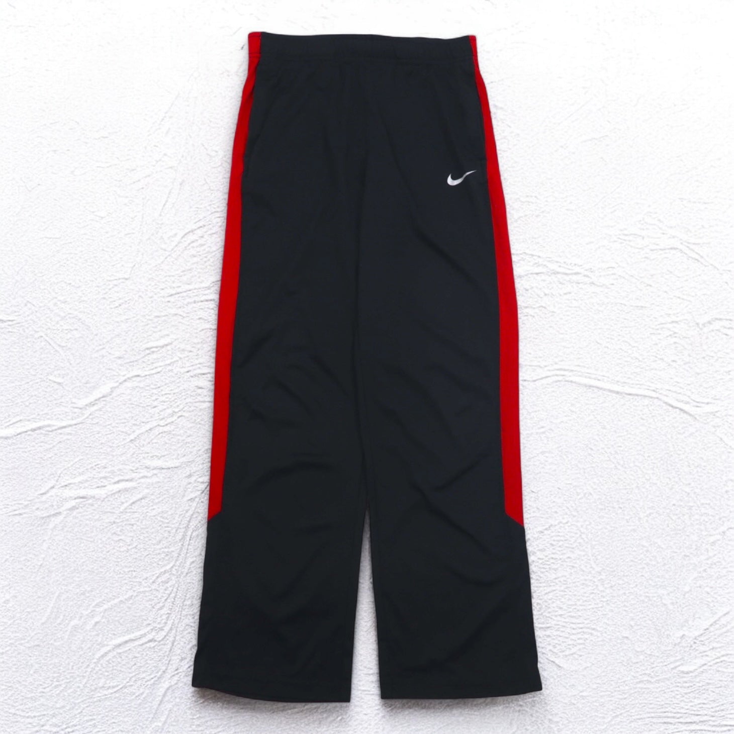 NIKE Pantaloni della tuta, taglia L, nero e rosso, con strisce laterali, swoosh, DRI-FIT 425787-012