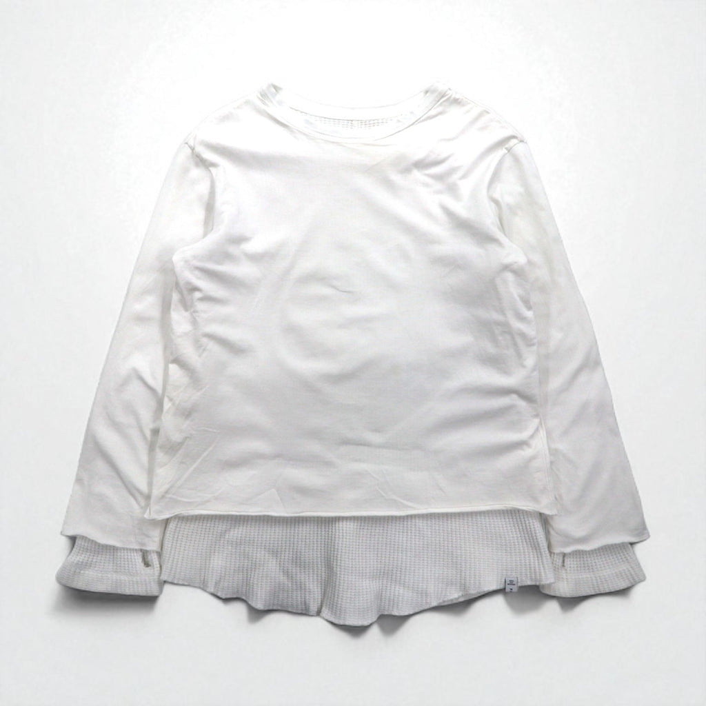 FACETASM T-shirt maniche lunghe termico a strati XL bianco cotone BQ-SW-U03 Made in Japan