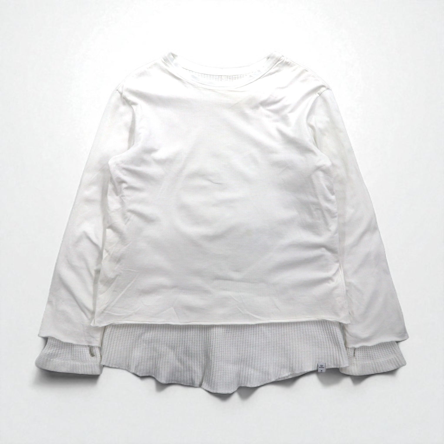 FACETASM T-shirt maniche lunghe termico a strati XL bianco cotone BQ-SW-U03 Made in Japan