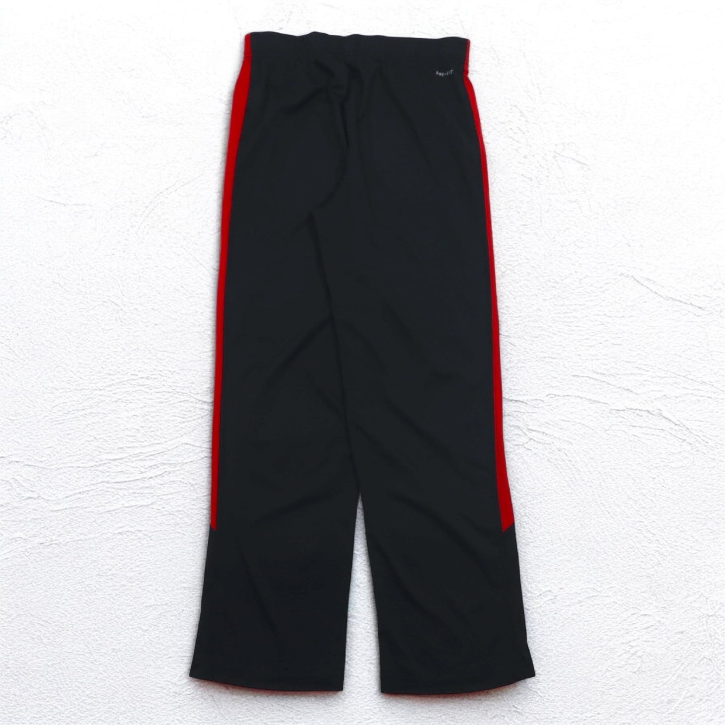NIKE Pantaloni della tuta, taglia L, nero e rosso, con strisce laterali, swoosh, DRI-FIT 425787-012