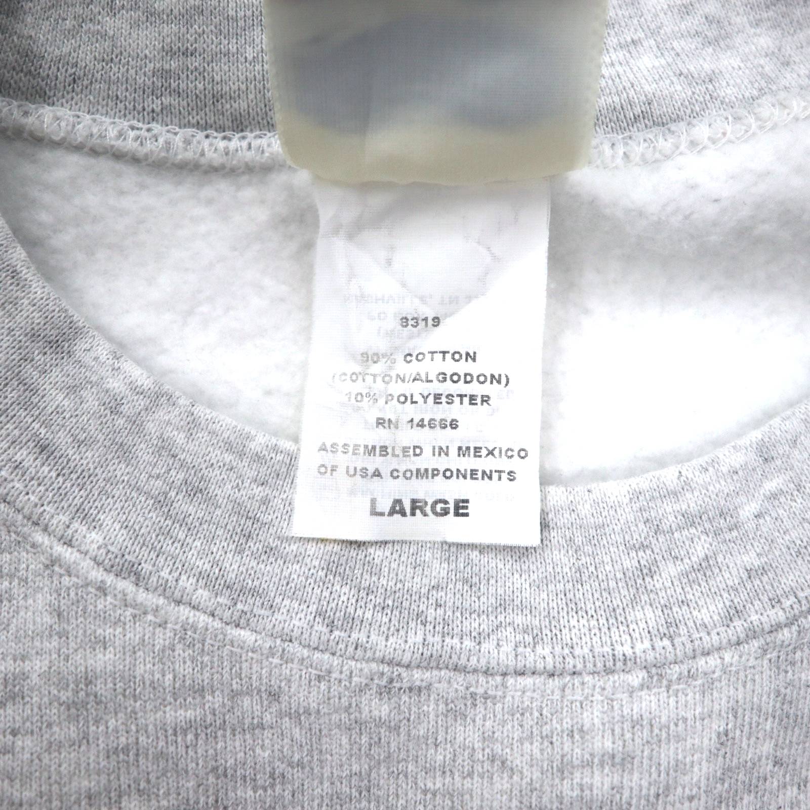 Lee anni '90 Felpa Ultraweight L grigia, interno felpato, azienda USA, Croce Rossa Americana, ricamata, prodotta in Messico