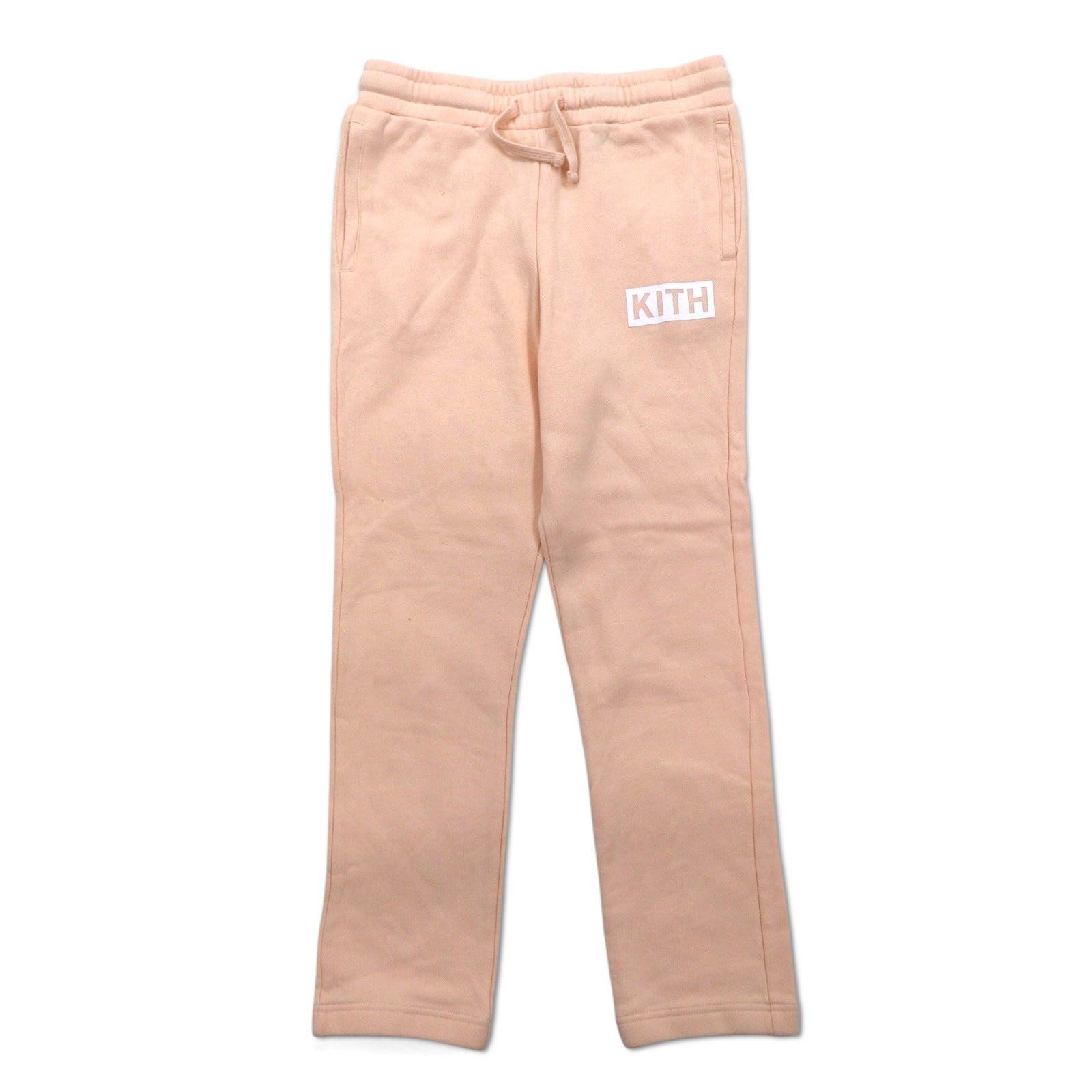 KITH Pantaloni della tuta M Rosa Beige Cotone Stampa logo box Felpati