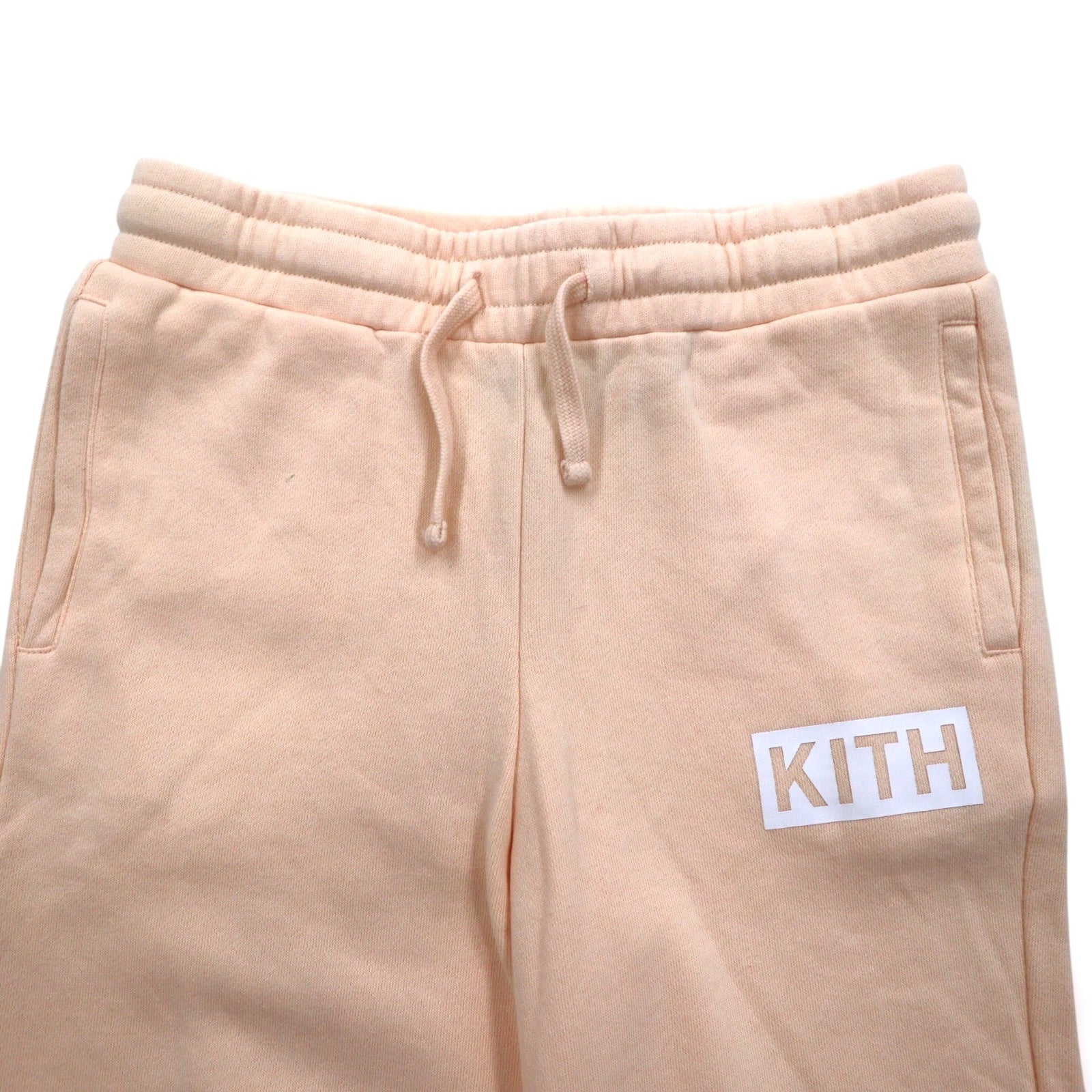 KITH Pantaloni della tuta M Rosa Beige Cotone Stampa logo box Felpati