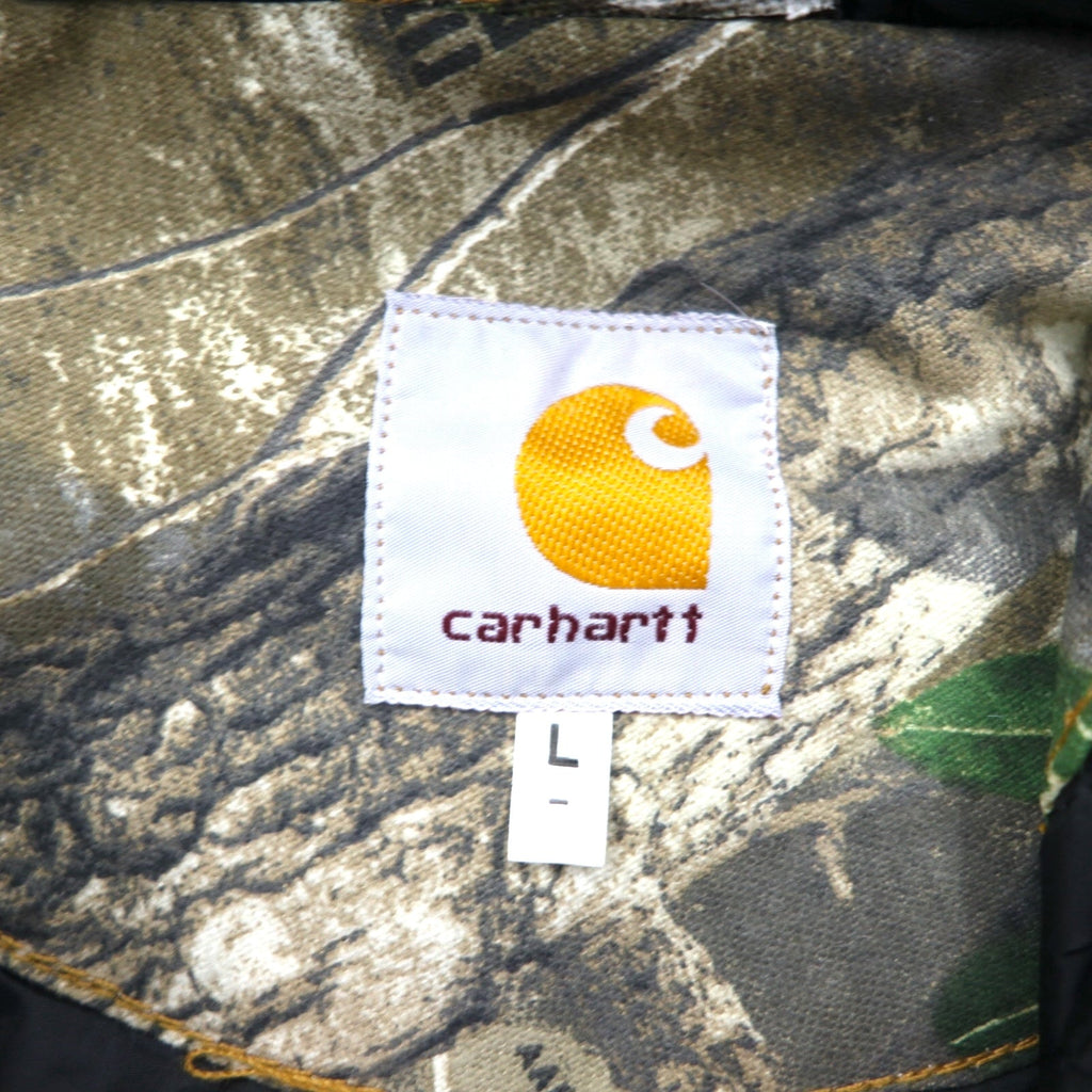Carhartt, rielaborato, riassemblato, mimetica Real Tree, giacca Active, felpa con cappuccio, taglia L, kaki, cotone