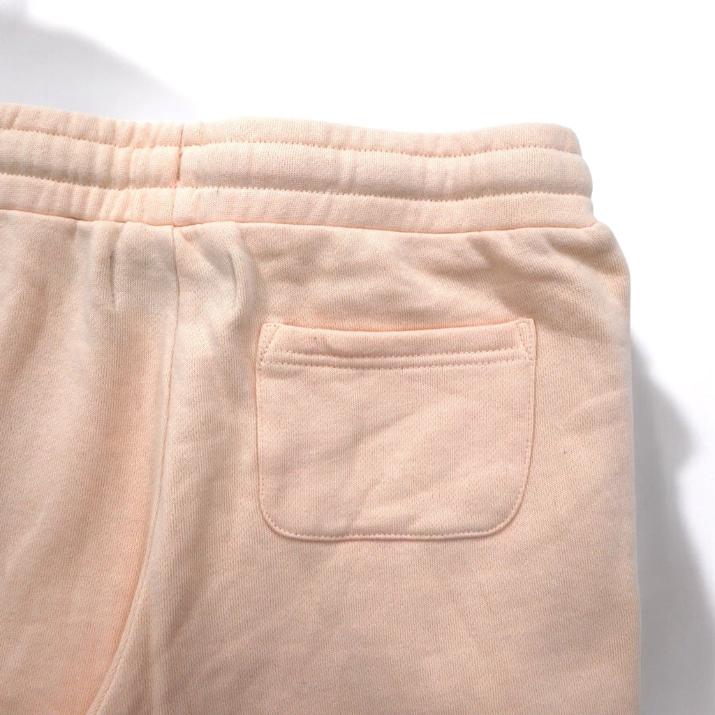 KITH スウェットパンツ M ピンク ベージュ コットン ボックスロゴ プリント 裏起毛