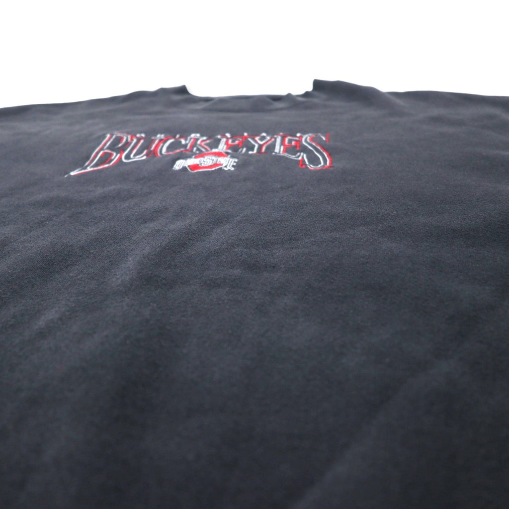 B WEAR USA 90s ricamo college felpa XXL nero cotone OHIO STATE BUCKEYES taglia grande