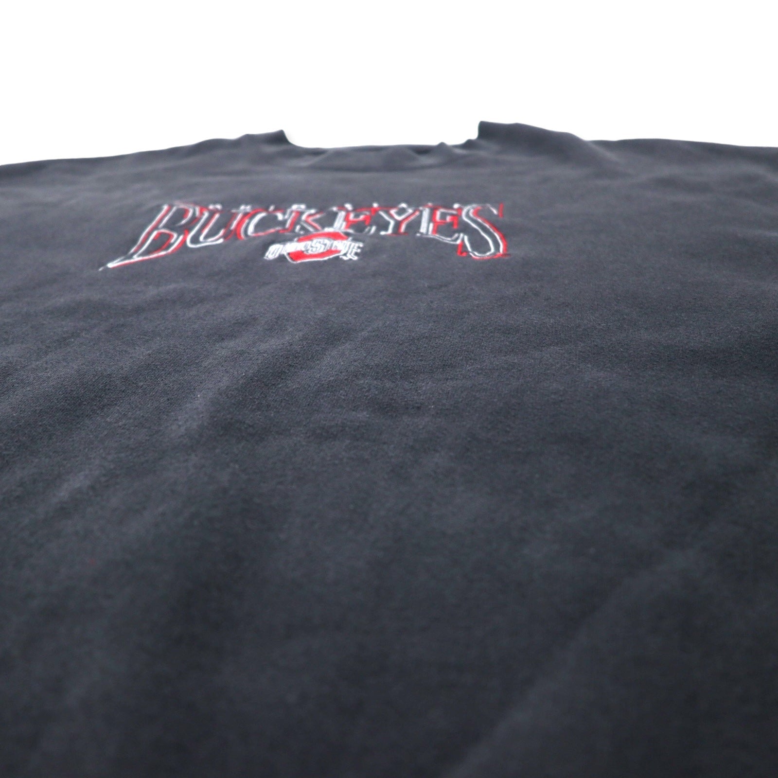 B WEAR USA製 90年代 カレッジ刺繍 スウェット XXL ブラック コットン OHIO STATE BUCKEYES ビッグサイズ