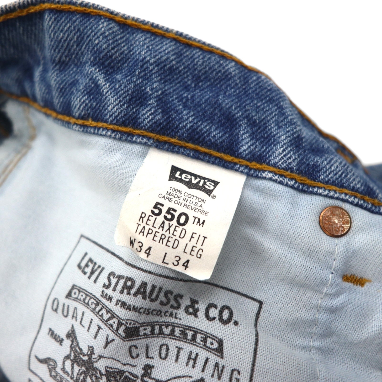 Levi's 90年代 USA製 550 バギー リラックスフィット テーパード デニムパンツ ジーンズ L インディゴ 550 RELAXED FIT TAPERED LEG 00550-4891