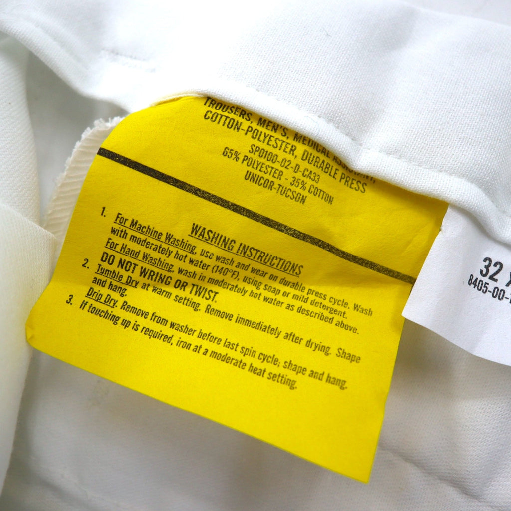 US ARMY Pantaloni militari Ospedalieri 32 Bianchi con piega centrale Militari UNICOR-TUCSON 8405-00-113-5418