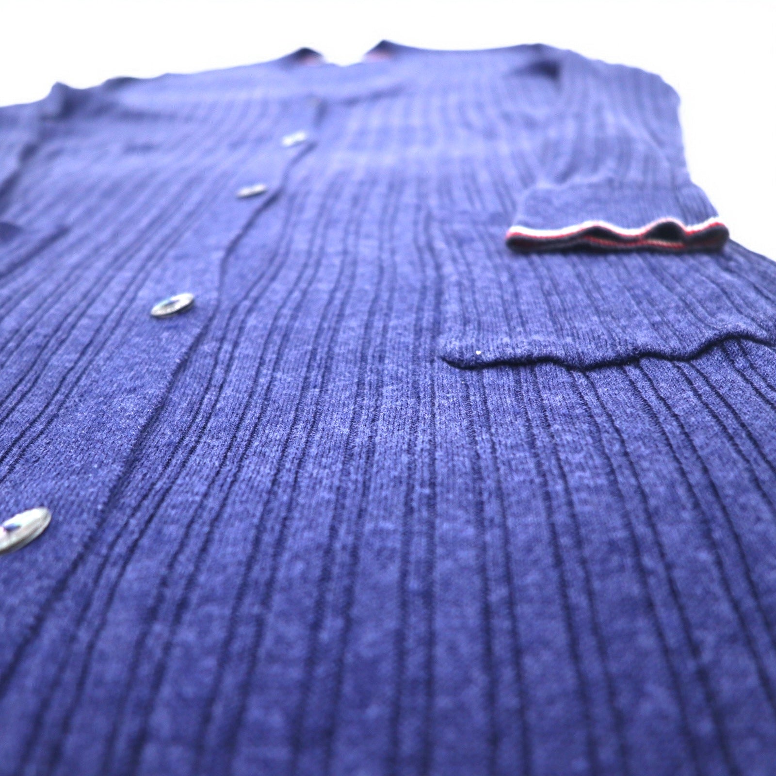 TOMMY HILFIGER Cardigan lungo in lino, maglia taglia M, blu navy, viscosa, a costine