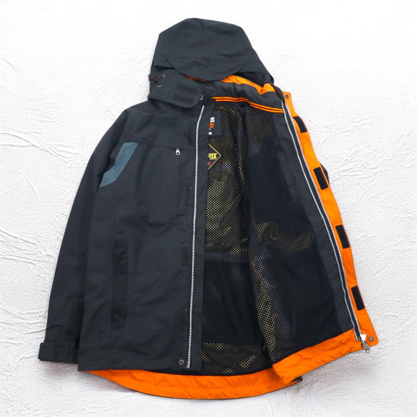 Timberland anni 2000 PRO SERIES Gore-Tex Giacca a Vento L Impermeabile Doppia Cerniera Zip-in-Zip Cappuccio Rimovibile