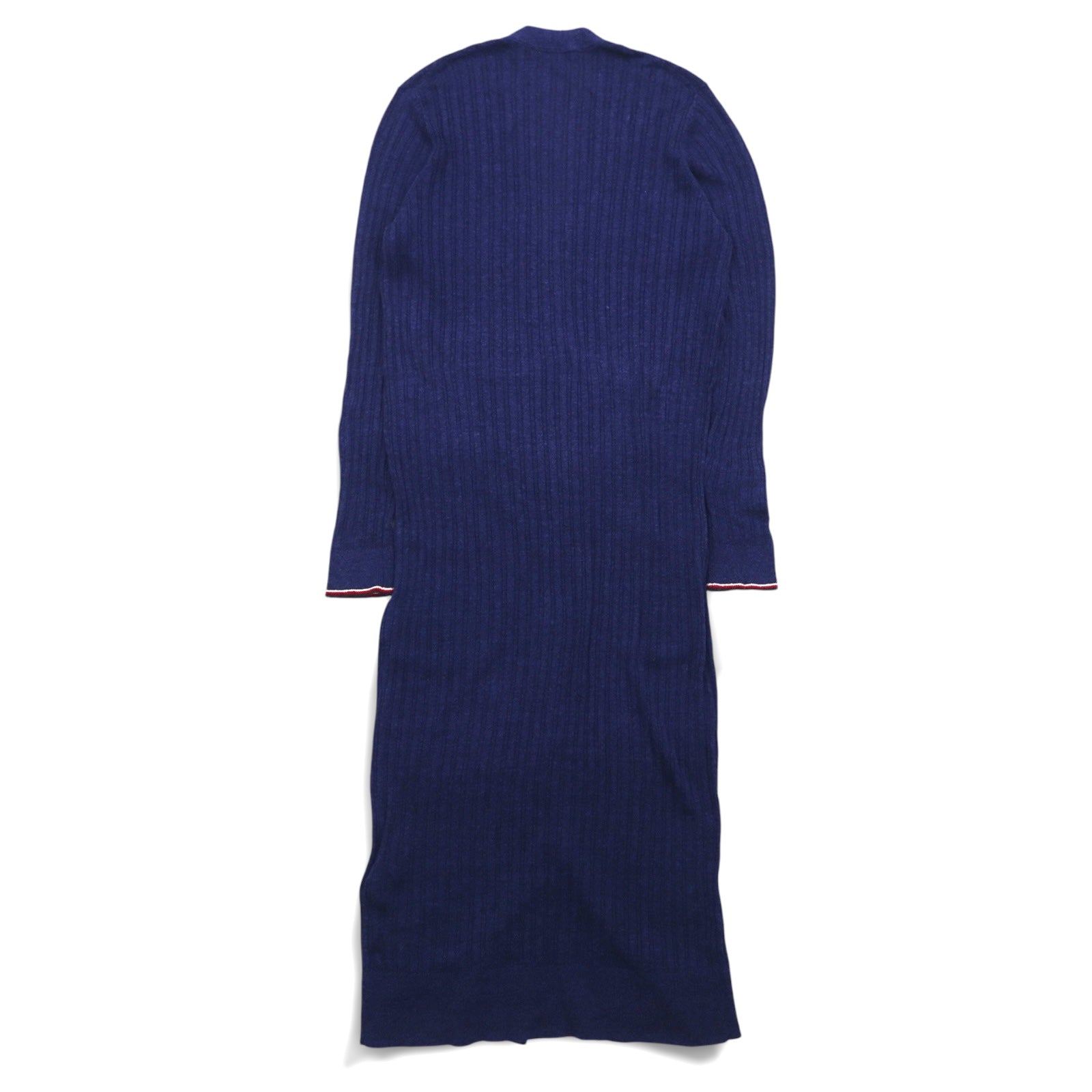 TOMMY HILFIGER Cardigan lungo in lino, maglia taglia M, blu navy, viscosa, a costine