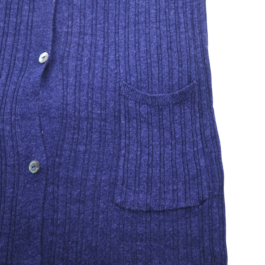TOMMY HILFIGER Cardigan lungo in lino, maglia taglia M, blu navy, viscosa, a costine