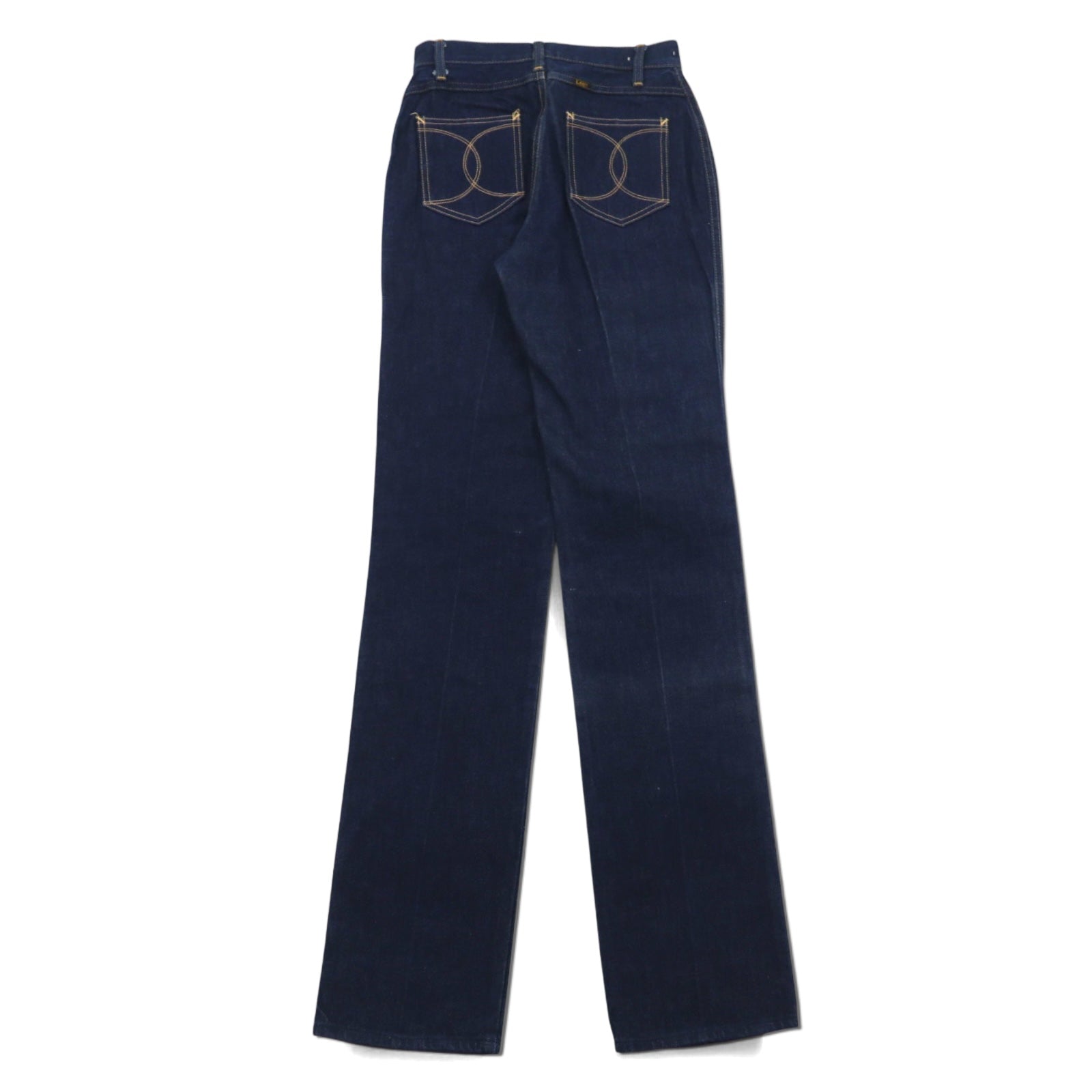 Lee anni '70 jeans a vita alta con piega centrale, taglia S, blu indaco, 42TALON, etichetta Union Ticket 303-1949