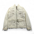 Ralph Lauren 90年代 モーターサイクルジャケット ライダースジャケット M ホワイト ナイロン 中綿 PRIMALOFT