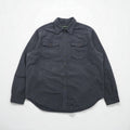 Camicia Eddie Bauer in flanella scamosciata, taglia L, grigia, cotone, doppie tasche