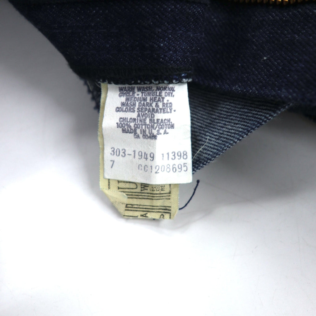 Lee 70年代 USA製 ハイウエスト センタープレス デニムパンツ S インディゴ ブルー 42TALON ユニオンチケット 303-1949