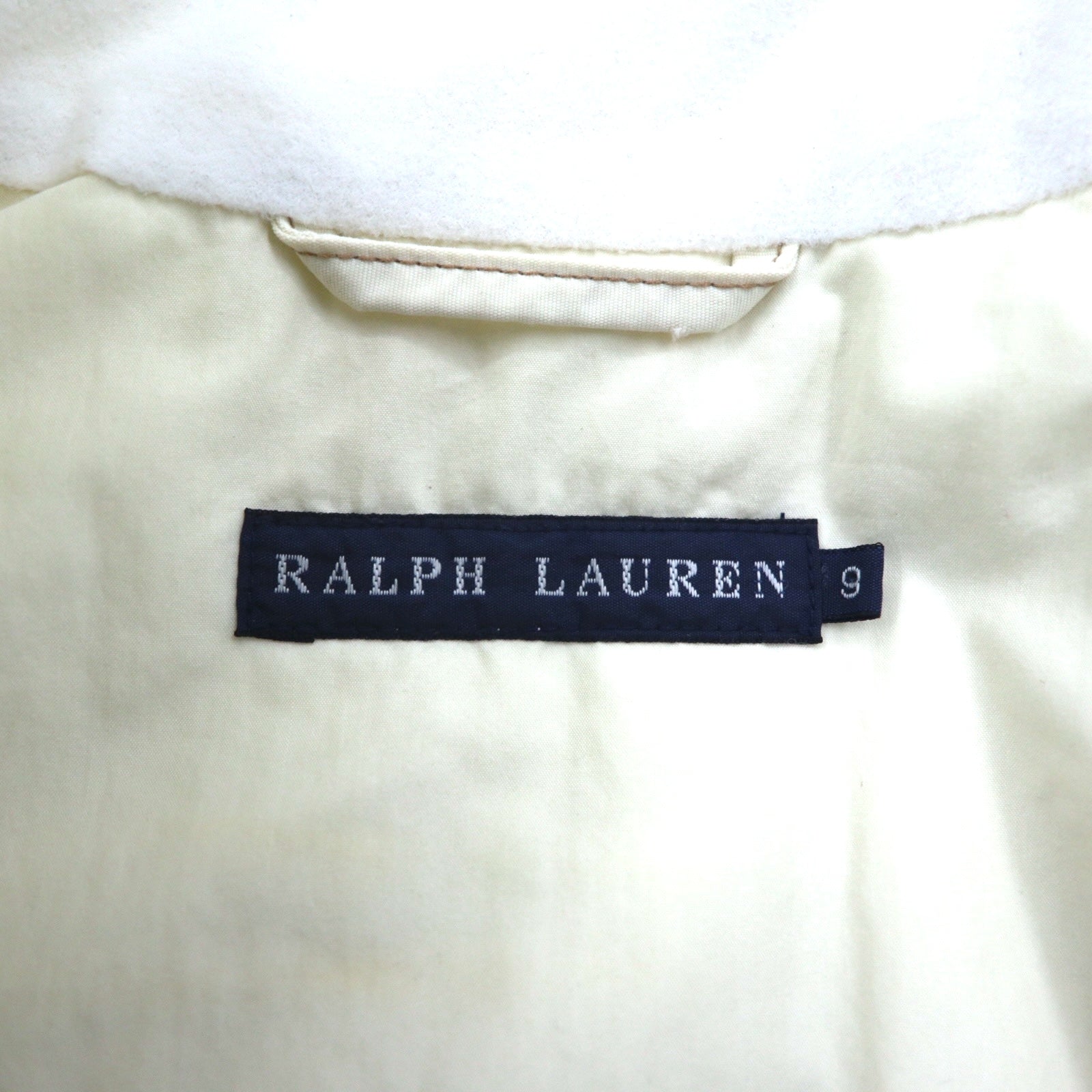 Ralph Lauren 90年代 モーターサイクルジャケット ライダースジャケット M ホワイト ナイロン 中綿 PRIMALOFT