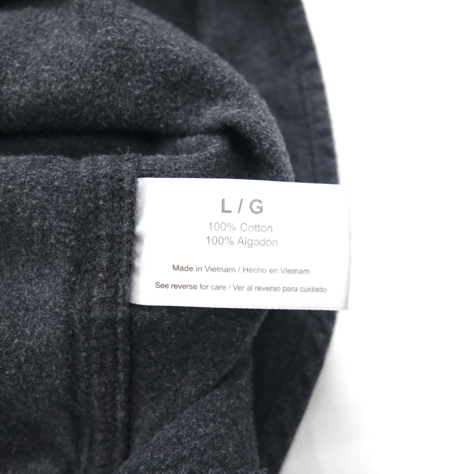 Camicia Eddie Bauer in flanella scamosciata, taglia L, grigia, cotone, doppie tasche