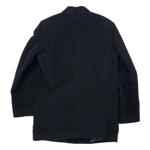 Giacca sartoriale doppiopetto in misto cashmere VALENZA PO SPORTS anni '80 taglia 40, colore nero, in lana, con bottoni dorati e logo a emblema, made in Japan.