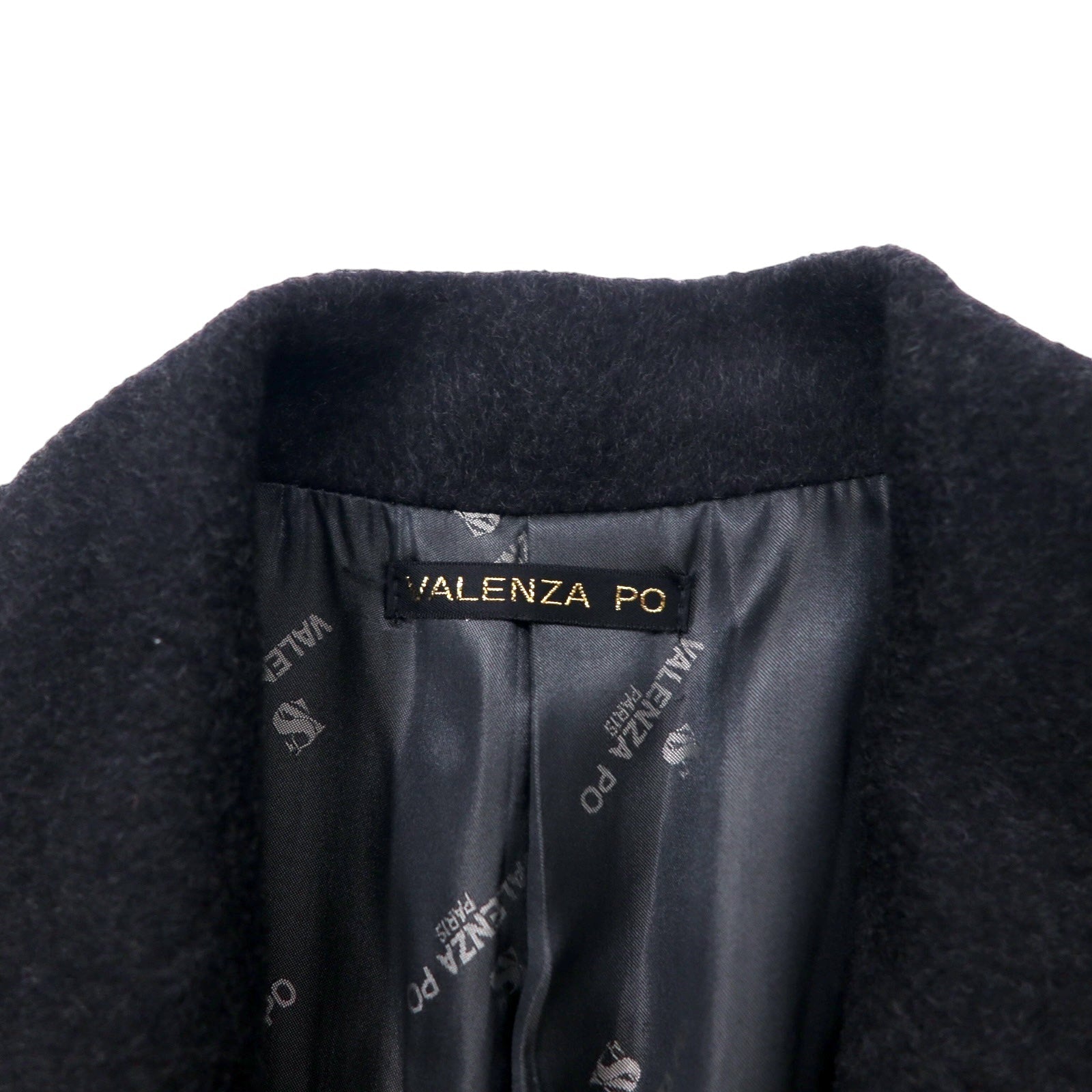 Giacca sartoriale doppiopetto in misto cashmere VALENZA PO SPORTS anni '80 taglia 40, colore nero, in lana, con bottoni dorati e logo a emblema, made in Japan.