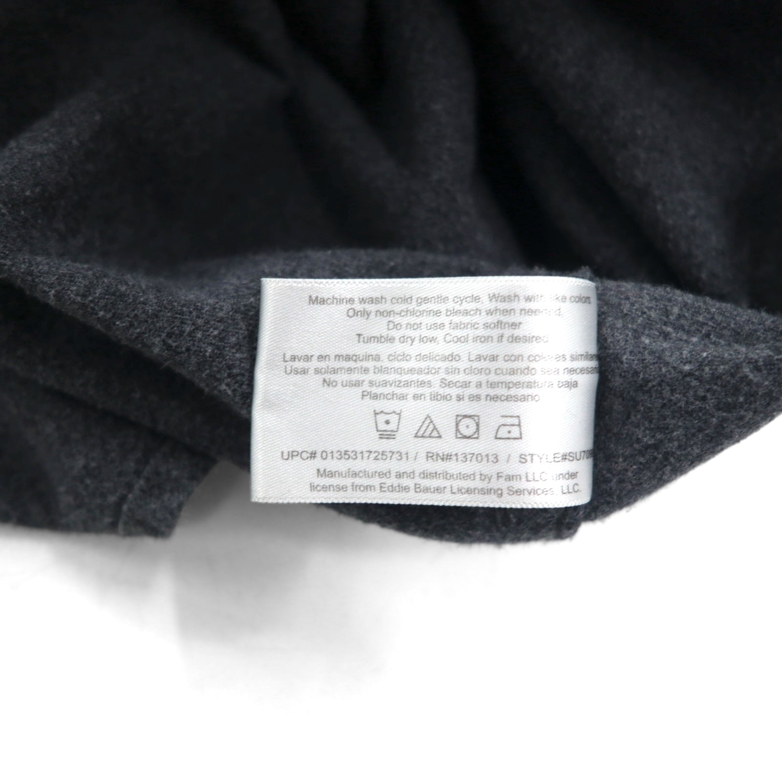 Camicia Eddie Bauer in flanella scamosciata, taglia L, grigia, cotone, doppie tasche