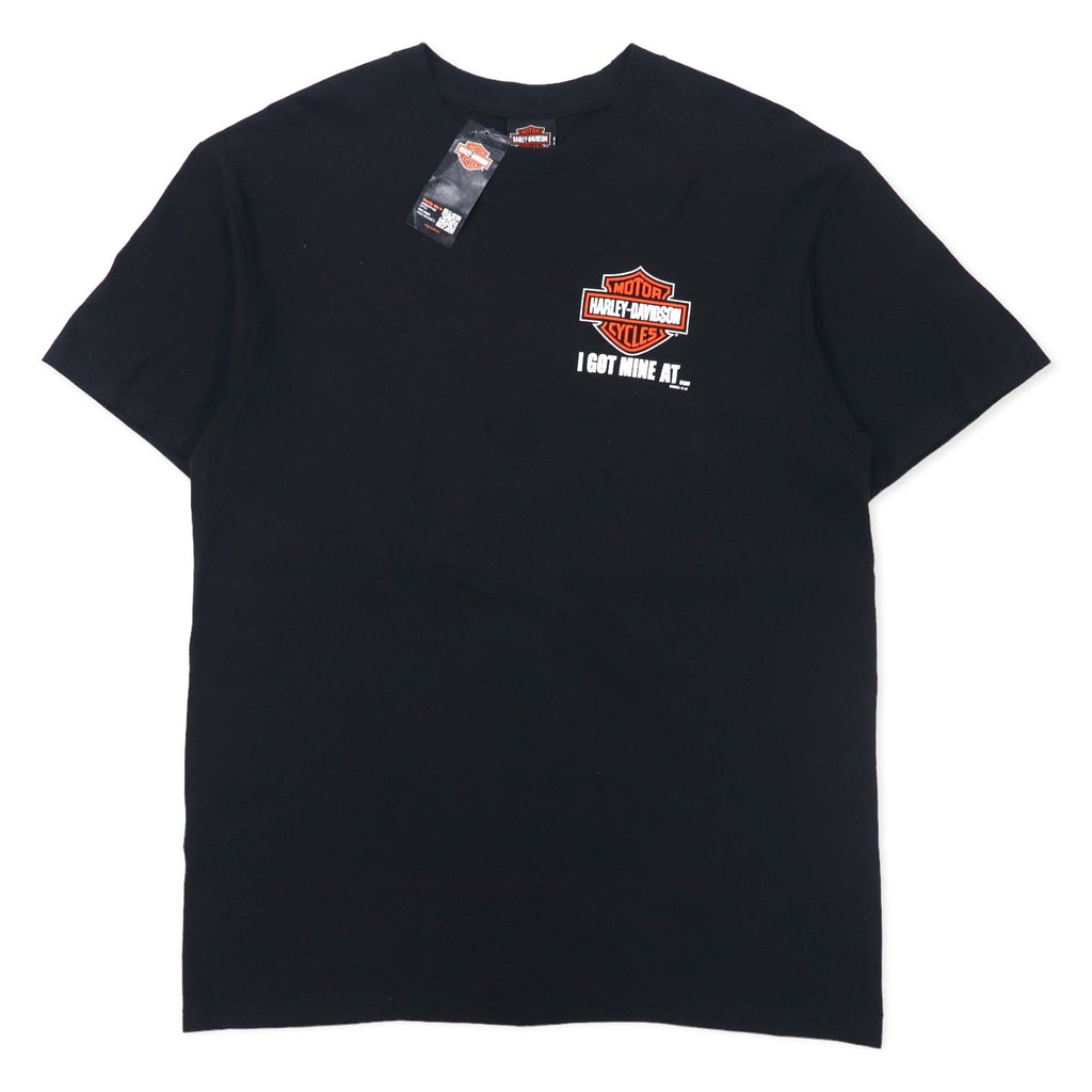 T-shirt HARLEY DAVIDSON con stampa logo, taglia L, colore nero, cotone, MACON GEORGIA, Made in Nicaragua, articolo nuovo.