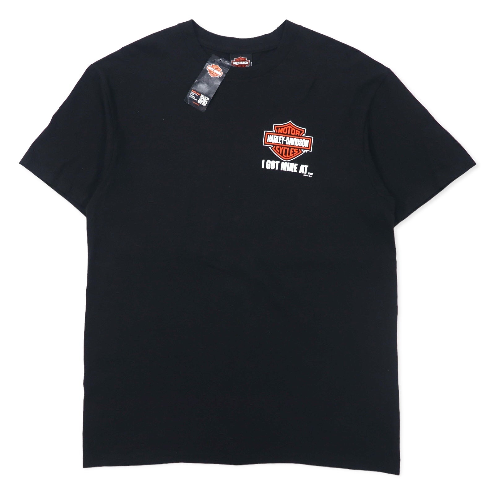T-shirt HARLEY DAVIDSON con stampa logo, taglia L, colore nero, cotone, MACON GEORGIA, Made in Nicaragua, articolo nuovo.